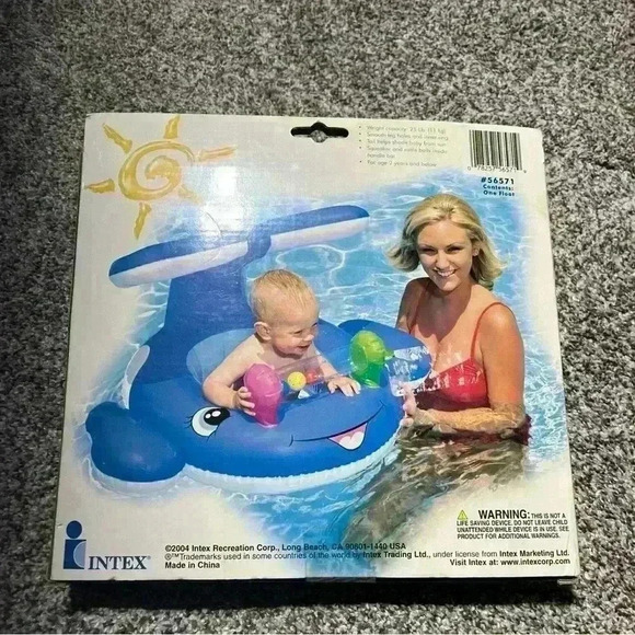 Vintage Intex The Wet Set 2004 Inflatable Lil Whale Baby Pool Float #56571 - Picture 4 of 9